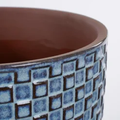 Mica Decorations Daan Bloempot - H17,5 x Ø19 cm - Blauw Discount