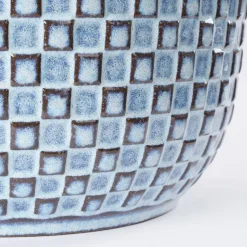 Mica Decorations Daan Bloempot - H17,5 x Ø19 cm - Blauw Discount