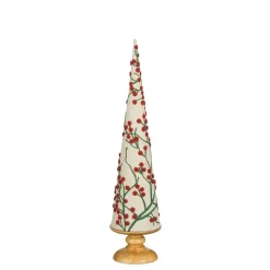 Mica Decorations Decoratie Kerstboom - H55 x Ø12 cm - Mangohout - Rood Clearance