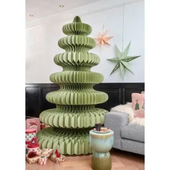 Mica Decorations Decoratie Kerstboom - H212 x Ø148 cm - Papier - Groen Sale