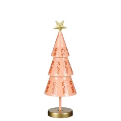 Mica Decorations Decoratie Kerstboom - H40 x Ø13 cm - IJzer - Roze Best