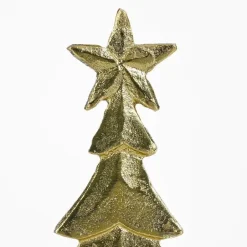 Mica Decorations Decoratie Kerstboom - L18 x B7 x H32 cm - Champagne Clearance