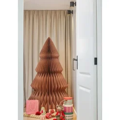 Mica Decorations Decoratie Kerstboom - H152 x Ø104 cm - Papier - Bruin Discount