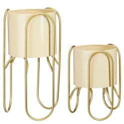 Mica Decorations Donau Bloempot op Standaard - Set van 2 - Metaal Online