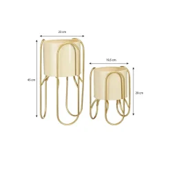 Mica Decorations Donau Bloempot op Standaard - Set van 2 - Metaal Online