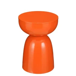 Mica Decorations Elliot Bijzettafel - H45 x Ø32 cm - IJzer - Oranje Discount