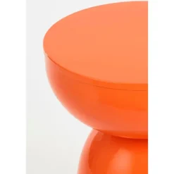 Mica Decorations Elliot Bijzettafel - H45 x Ø32 cm - IJzer - Oranje Discount