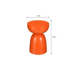 Mica Decorations Elliot Bijzettafel - H45 x Ø32 cm - IJzer - Oranje Discount
