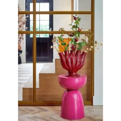 Mica Decorations Elliot Bijzettafel - H45 x Ø32 cm - IJzer - Fuchsia Clearance