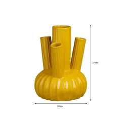 Mica Decorations Felipe Tulpenvaas - H27 x Ø20 cm - Keramiek - Geel Clearance
