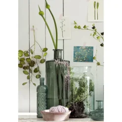 Mica Decorations Guan Glazen Fles - H40 x Ø15 cm - Groen New