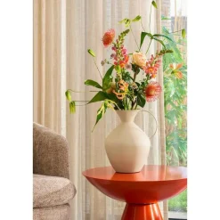 Mica Decorations Gyge Vaas - L26 x B22 x H31 cm - Metaal - Off-white Outlet