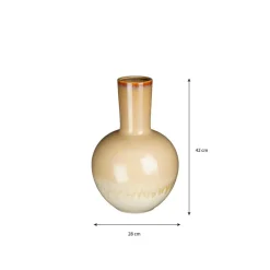 Mica Decorations Holm Vaas - H42 x Ø27,5 cm - Keramiek - Crème Discount