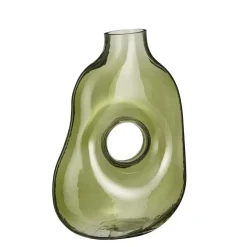 Mica Decorations Jay Vaas - L18,5 x B10,5 x H25 cm - Glas - Lichtgroen Hot