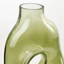 Mica Decorations Jay Vaas - L18,5 x B10,5 x H25 cm - Glas - Lichtgroen Hot