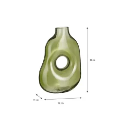Mica Decorations Jay Vaas - L18,5 x B10,5 x H25 cm - Glas - Lichtgroen Hot