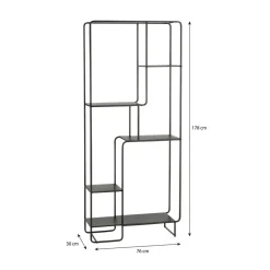 Mica Decorations Jules Open kast - L76 x B30 x H178 cm - Zwart Discount