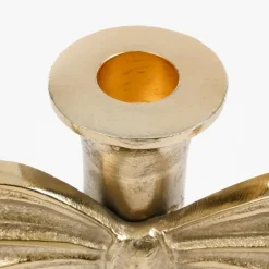 Mica Decorations Kandelaar - L11 x B8 x H20 cm - Aluminium - Goud Clearance