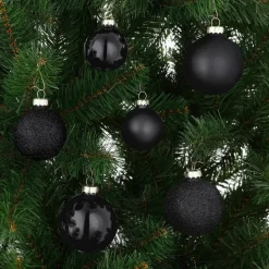 Mica Decorations Kerstballen Set - 26 Stuks - Ø7 cm - Glas - Zwart Outlet