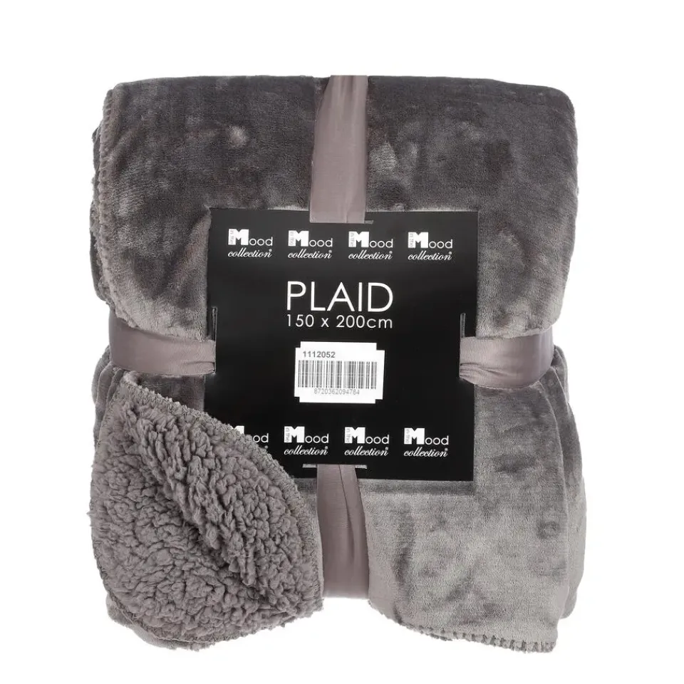 Mica Decorations Mardy Fleece Plaid - L200 x B150 cm - Antraciet Outlet