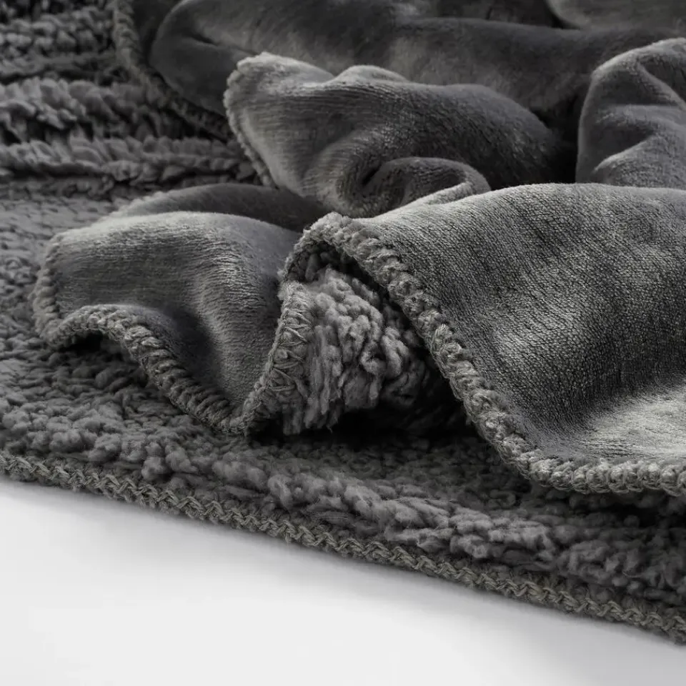 Mica Decorations Mardy Fleece Plaid - L200 x B150 cm - Antraciet Outlet