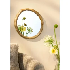 Mica Decorations Nick Wandspiegel - FSC 100% - Mangohout - Donkerbruin