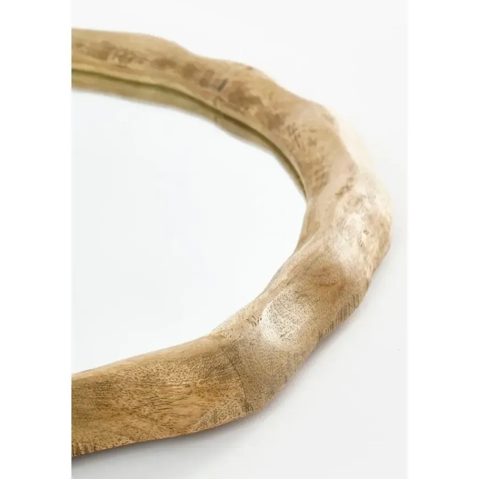 Mica Decorations Nick Wandspiegel - FSC 100% - Mangohout - Donkerbruin