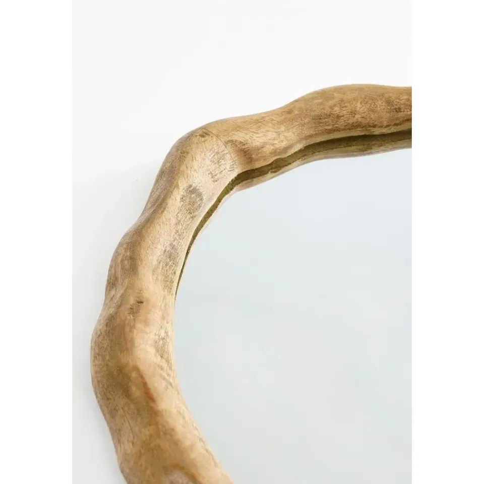 Mica Decorations Nick Wandspiegel - FSC 100% - Mangohout - Donkerbruin