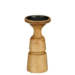 Mica Decorations Nino Kandelaar - H10 x Ø21 cm - Mangohout - Bruin Hot