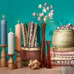 Mica Decorations Nino Kandelaar - H10 x Ø21 cm - Mangohout - Bruin Hot