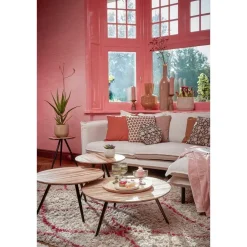 Mica Decorations Nino Kandelaar - H10 x Ø21 cm - Mangohout - Bruin Hot