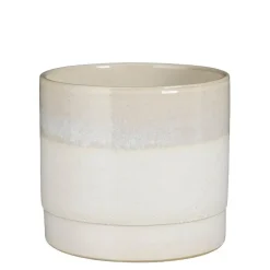 Mica Decorations Olof Bloempot - H20 x Ø22 cm - Terracotta - Crème