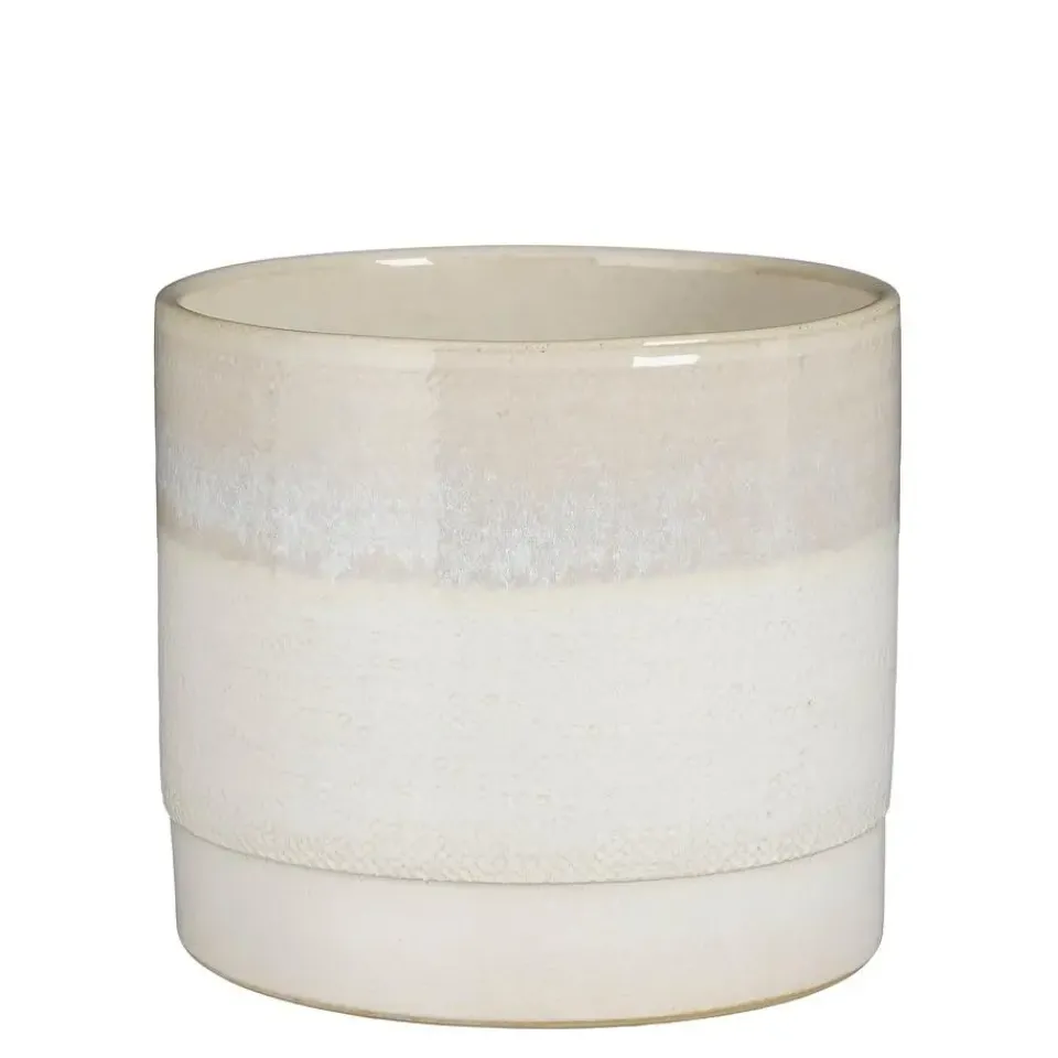 Mica Decorations Olof Bloempot - H20 x Ø22 cm - Terracotta - Crème