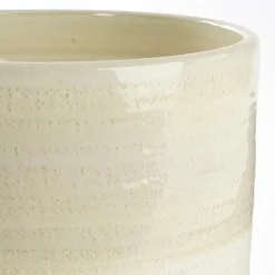 Mica Decorations Olof Bloempot - H20 x Ø22 cm - Terracotta - Crème