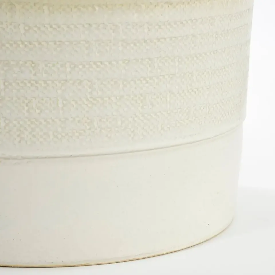 Mica Decorations Olof Bloempot - H20 x Ø22 cm - Terracotta - Crème