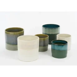 Mica Decorations Olof Bloempot - H20 x Ø22 cm - Terracotta - Crème