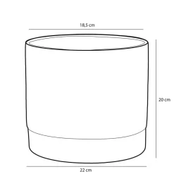 Mica Decorations Olof Bloempot - H20 x Ø22 cm - Terracotta - Crème