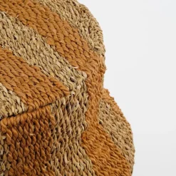 Mica Decorations Opbergmand met Deksel - H47 x Ø50 cm - Jute - Geel Outlet