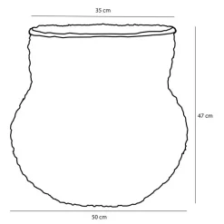 Mica Decorations Opbergmand met Deksel - H47 x Ø50 cm - Jute - Geel Outlet