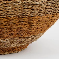 Mica Decorations Opbergmand met Deksel - H48 x Ø55 cm - Jute - Geel Sale