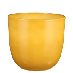 Mica Decorations Planten/bloempot Tusca - geel - D28 x H25cm Sale