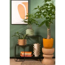 Mica Decorations Planten/bloempot Tusca - geel - D28 x H25cm Sale