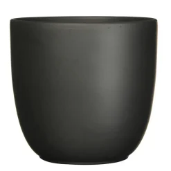 Mica Decorations Planten/bloempot Tusca - Zwart - D28/H25 cm Clearance
