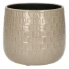 Mica Decorations Plantenpot - Keramiek taupe - 15 x 13 cm