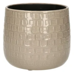Mica Decorations Plantenpot - Keramiek taupe - 15 x 13 cm