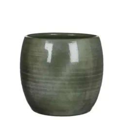 Mica Decorations Plantenpot - groen - glans - keramiek - 28 x 26 cm