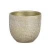 Mica Decorations Plantenpot - terracotta - champagne/wit -14x12cm Online