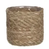 Mica Decorations Plantenpot - rotan - bruin - plantenmand - 12 x 12 cm New