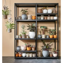 Mica Decorations Plantenpot - keramiek - geel glans - D18/H16 cm Outlet