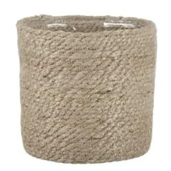 Mica Decorations Plantenpot - rotan - bruin - plantenmand - 16 x 16 cm Clearance